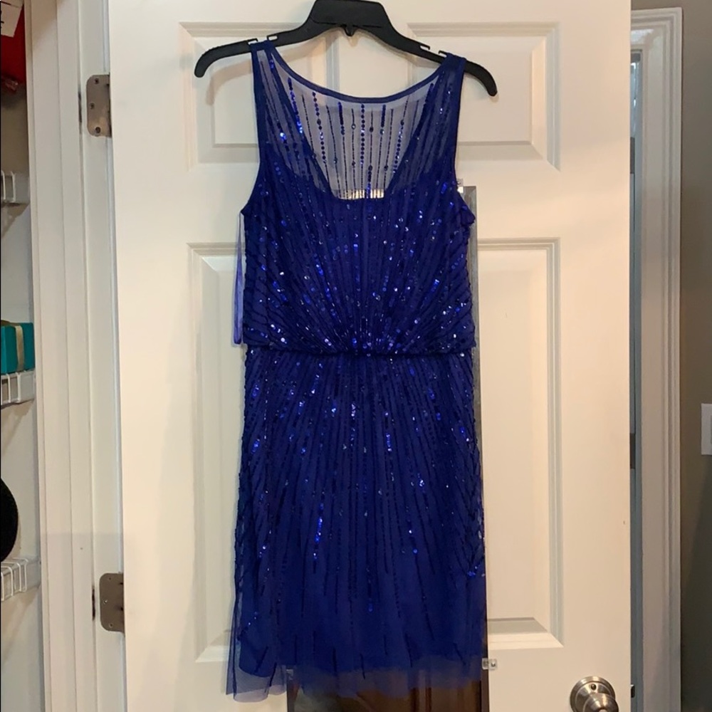 Aidan Mattox Blue Sequence party dress